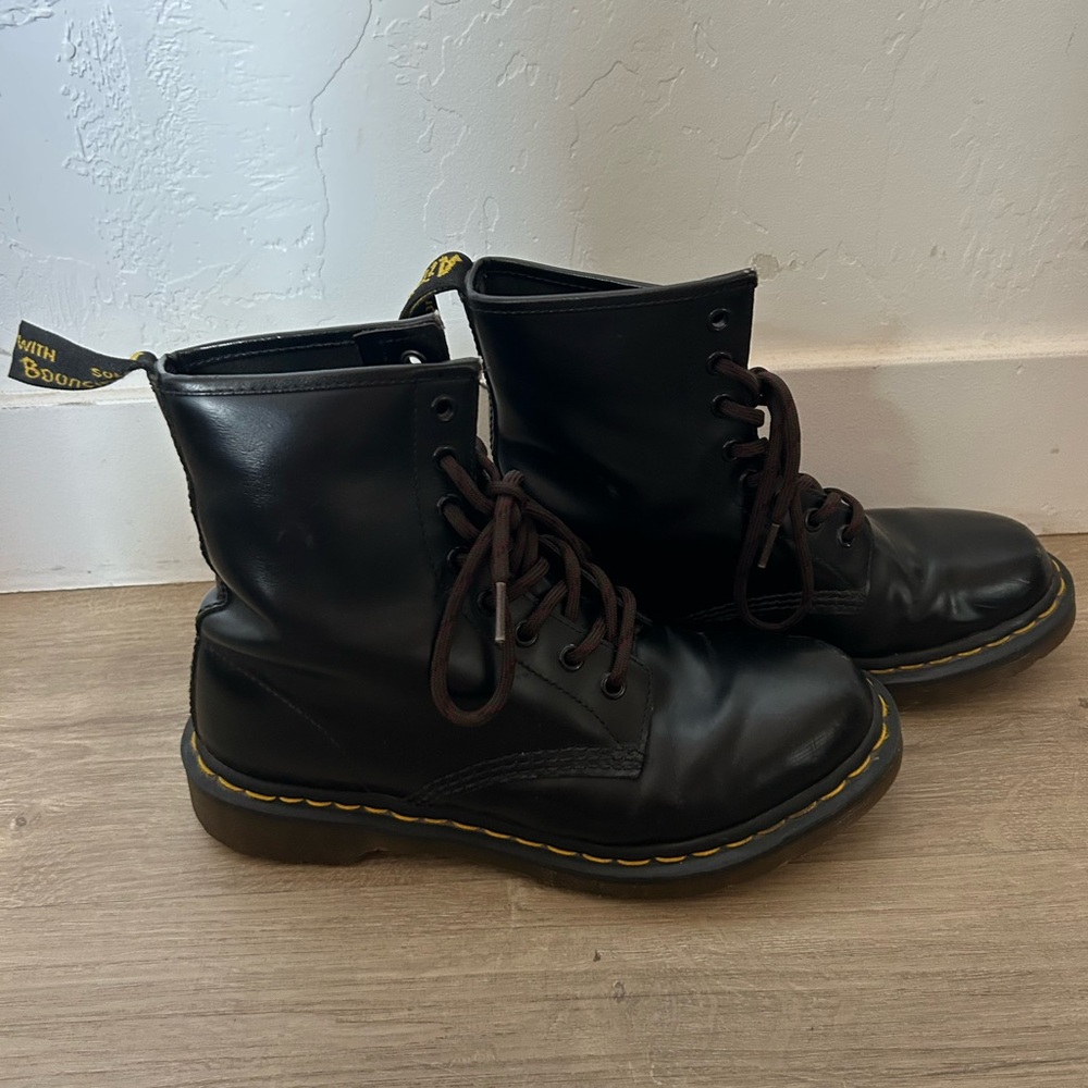 Dr. Martens Black Leather Lace-Up Boots